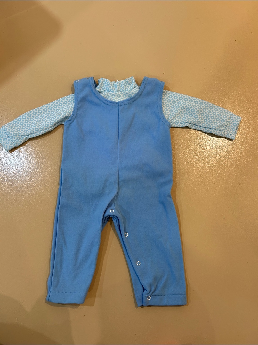 1960s vintage Baby One-Piece Romper with Patterned Sleeves